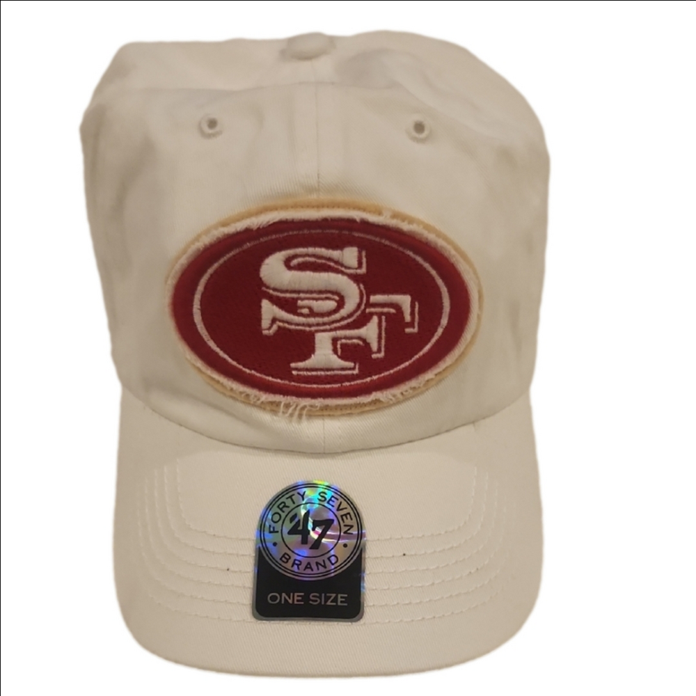 '47 Brand White and Red SF 49ers Logo Cap